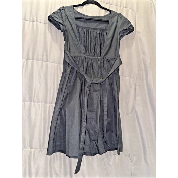 Theory Midi Dress Women’s Size 4 Tie Back Backless Black 100% Cotton - Picture 3 of 15